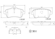 P50100N Sada brzdových destiček, kotoučová brzda BREMBO NAO LINE BREMBO