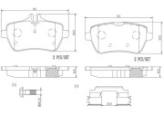 P50103N Sada brzdových destiček, kotoučová brzda BREMBO NAO LINE BREMBO