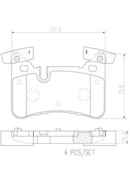 P50110N Sada brzdových destiček, kotoučová brzda BREMBO NAO LINE BREMBO