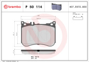 P 50 114 BREMBO sada brzdových platničiek kotúčovej brzdy P 50 114 BREMBO