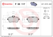 P 50 117 BREMBO sada brzdových platničiek kotúčovej brzdy P 50 117 BREMBO