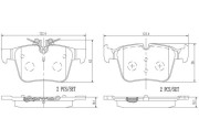 P50122N Sada brzdových destiček, kotoučová brzda BREMBO NAO LINE BREMBO