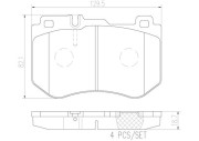 P50123N Sada brzdových destiček, kotoučová brzda BREMBO NAO LINE BREMBO