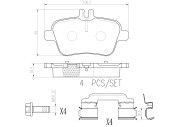 P50135N Sada brzdových destiček, kotoučová brzda BREMBO NAO LINE BREMBO