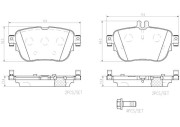 P50136N Sada brzdových destiček, kotoučová brzda BREMBO NAO LINE BREMBO