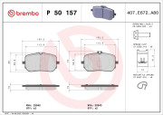 P 50 157 BREMBO sada brzdových platničiek kotúčovej brzdy P 50 157 BREMBO