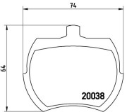 P 52 002 BREMBO sada brzdových platničiek kotúčovej brzdy P 52 002 BREMBO