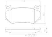 P52018N Sada brzdových destiček, kotoučová brzda BREMBO NAO LINE BREMBO