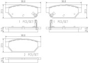 P54016N Sada brzdových destiček, kotoučová brzda BREMBO NAO LINE BREMBO