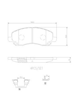 P54030N Sada brzdových destiček, kotoučová brzda BREMBO NAO LINE BREMBO