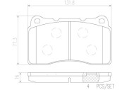 P54040N Sada brzdových destiček, kotoučová brzda BREMBO NAO LINE BREMBO