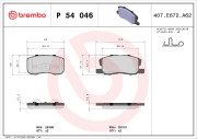 P 54 046 Sada brzdových destiček, kotoučová brzda PRIME LINE BREMBO