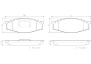 P56012N Sada brzdových destiček, kotoučová brzda BREMBO NAO LINE BREMBO