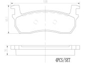 P56013N Sada brzdových destiček, kotoučová brzda BREMBO NAO LINE BREMBO