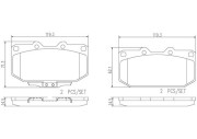 P56025N Sada brzdových destiček, kotoučová brzda BREMBO NAO LINE BREMBO