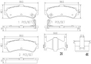 P56035N Sada brzdových destiček, kotoučová brzda BREMBO NAO LINE BREMBO