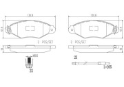 P56038N Sada brzdových destiček, kotoučová brzda BREMBO NAO LINE BREMBO