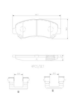 P56062N Sada brzdových destiček, kotoučová brzda BREMBO NAO LINE BREMBO