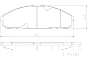 P56072N Sada brzdových destiček, kotoučová brzda BREMBO NAO LINE BREMBO