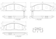 P56093N Sada brzdových destiček, kotoučová brzda BREMBO NAO LINE BREMBO