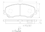 P56099N Sada brzdových destiček, kotoučová brzda BREMBO NAO LINE BREMBO