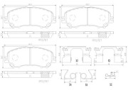 P56100N Sada brzdových destiček, kotoučová brzda BREMBO NAO LINE BREMBO