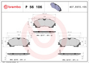 P 56 106 BREMBO sada brzdových platničiek kotúčovej brzdy P 56 106 BREMBO