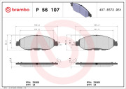 P 56 107 BREMBO sada brzdových platničiek kotúčovej brzdy P 56 107 BREMBO