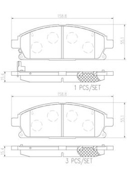 P56108N Sada brzdových destiček, kotoučová brzda BREMBO NAO LINE BREMBO