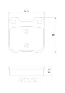 P59014N Sada brzdových destiček, kotoučová brzda BREMBO NAO LINE BREMBO