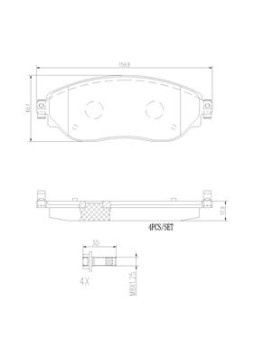 P59082N Sada brzdových destiček, kotoučová brzda BREMBO NAO LINE BREMBO