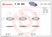 P 59 095 Sada brzdových destiček, kotoučová brzda PRIME LINE BREMBO