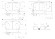 P59095N Sada brzdových destiček, kotoučová brzda BREMBO NAO LINE BREMBO