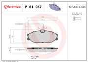 P 61 057 BREMBO sada brzdových platničiek kotúčovej brzdy P 61 057 BREMBO