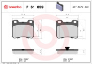 P 61 059 Sada brzdových destiček, kotoučová brzda PRIME LINE BREMBO