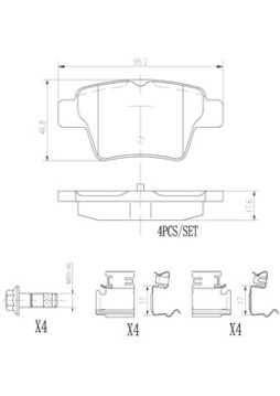 P61080N Sada brzdových destiček, kotoučová brzda BREMBO NAO LINE BREMBO