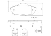 P61101N Sada brzdových destiček, kotoučová brzda BREMBO NAO LINE BREMBO