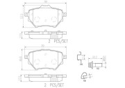 P61122N Sada brzdových destiček, kotoučová brzda BREMBO NAO LINE BREMBO