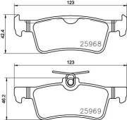 P61126N Sada brzdových destiček, kotoučová brzda BREMBO NAO LINE BREMBO