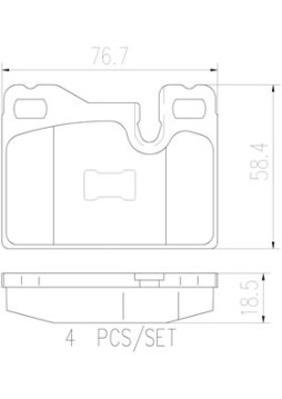 P65003N Sada brzdových destiček, kotoučová brzda BREMBO NAO LINE BREMBO