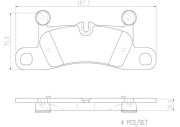 P65027N Sada brzdových destiček, kotoučová brzda BREMBO NAO LINE BREMBO