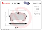 P 65 040 Sada brzdových destiček, kotoučová brzda PRIME LINE BREMBO