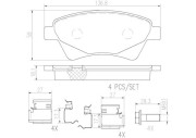 P68034N Sada brzdových destiček, kotoučová brzda BREMBO NAO LINE BREMBO