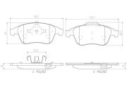 P68052N Sada brzdových destiček, kotoučová brzda BREMBO NAO LINE BREMBO