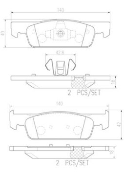 P68059N Sada brzdových destiček, kotoučová brzda PRIME LINE - Ceramic BREMBO