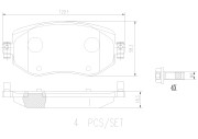 P68068N Sada brzdových destiček, kotoučová brzda BREMBO NAO LINE BREMBO