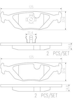 P71003N Sada brzdových destiček, kotoučová brzda BREMBO NAO LINE BREMBO