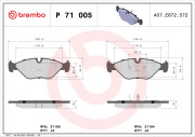 P 71 005 BREMBO sada brzdových platničiek kotúčovej brzdy P 71 005 BREMBO