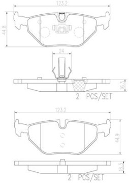 P71006N Sada brzdových destiček, kotoučová brzda BREMBO NAO LINE BREMBO