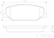 P79001N Sada brzdových destiček, kotoučová brzda BREMBO NAO LINE BREMBO